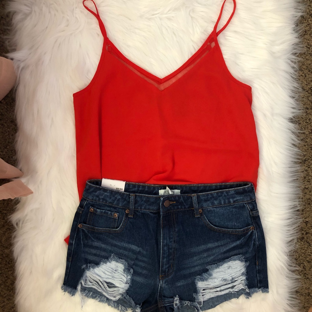 Red/Orange Mesh Cami